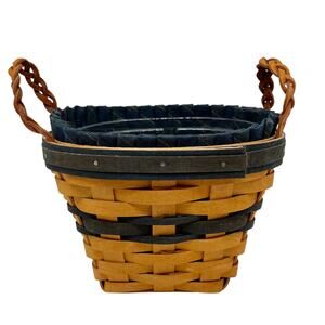 Vintage 1999 Longaberger Collector's Club Handwoven Basket and Insert Liner
